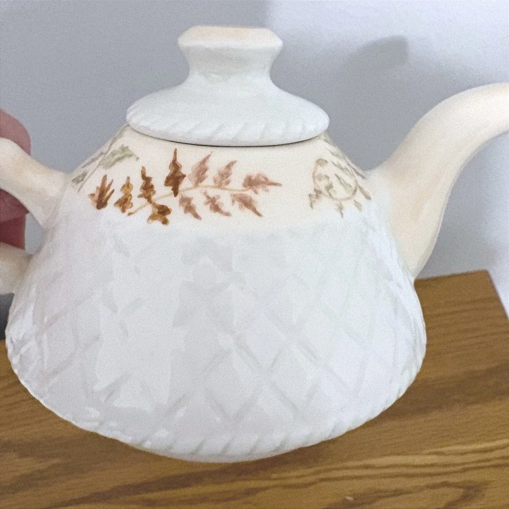 Tracy Porter Hand Painted Tea For One Set Stackable Teapot Cup Autumn Botanical‎
